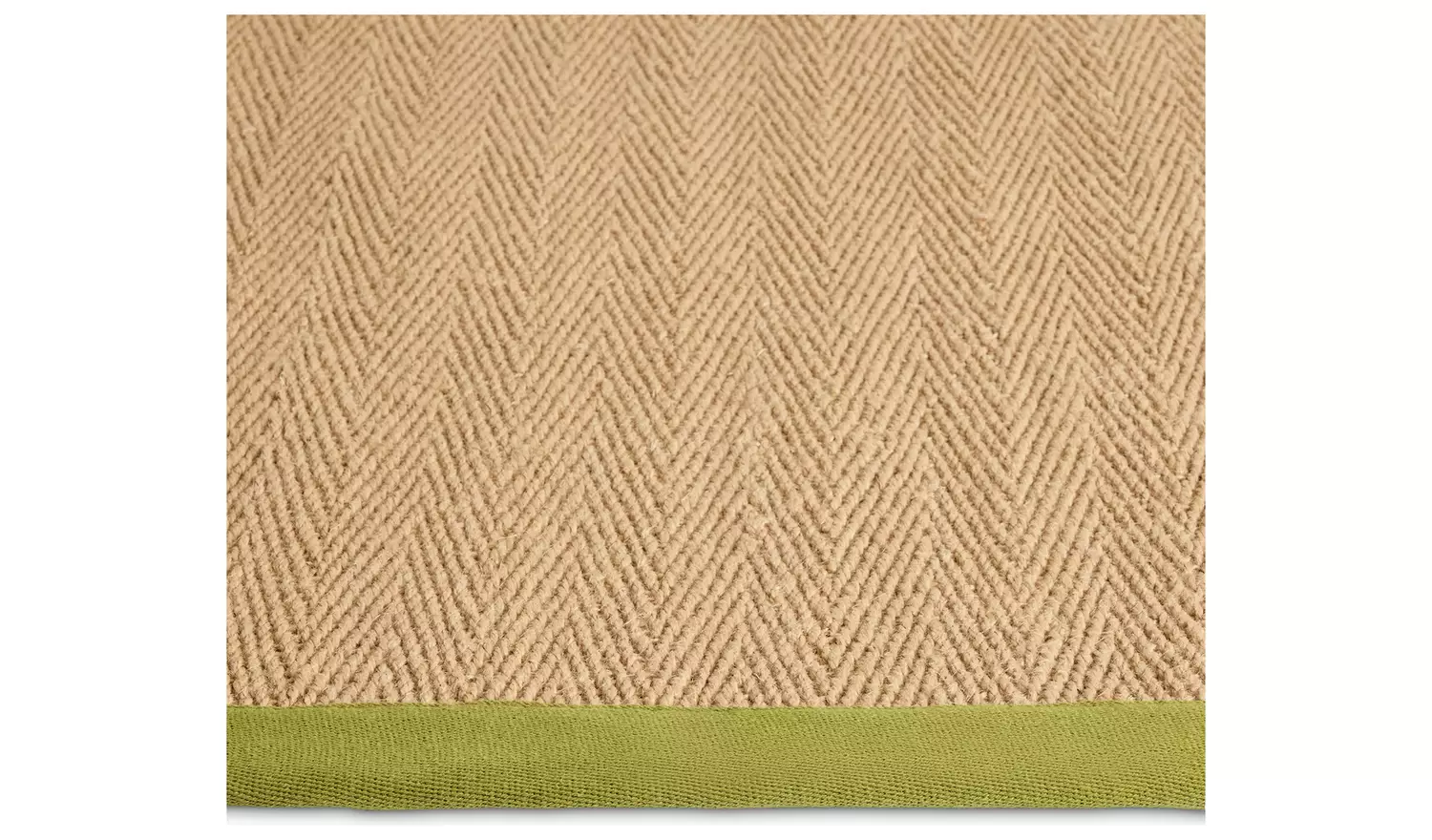 Habitat Herringbone Khaki Border Jute Rug - 170x120cm