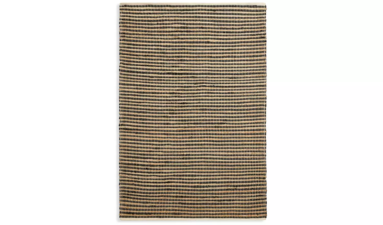 Habitat Woven Stripe Black Jute Flatweave Rug - 230x160cm