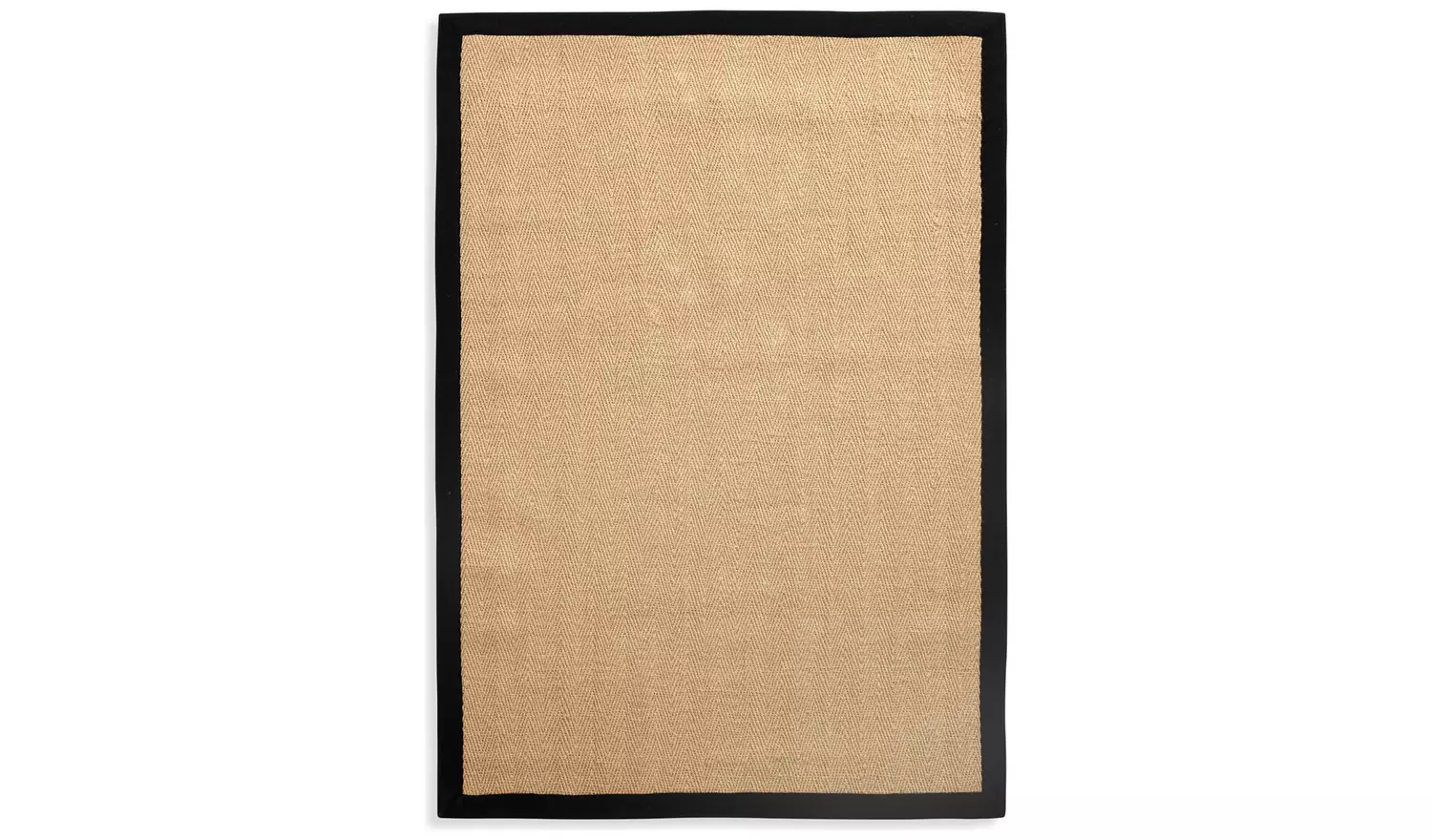 Habitat Herringbone Black Border Jute Rug - 150x80cm