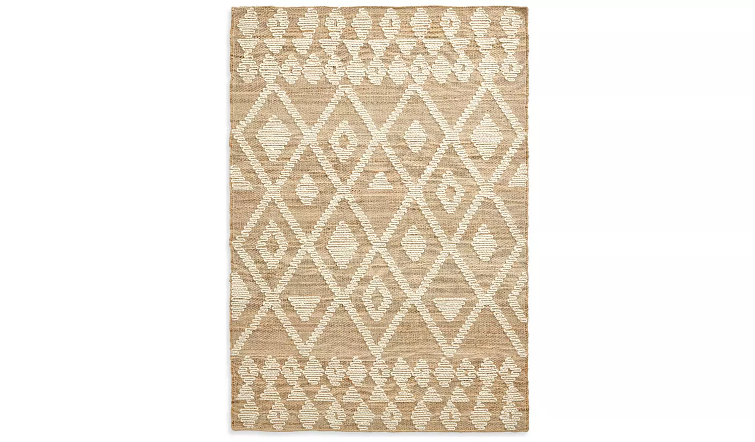 Habitat Woven Aztec Neutral Jute Flatweave Rug - 170x120cm