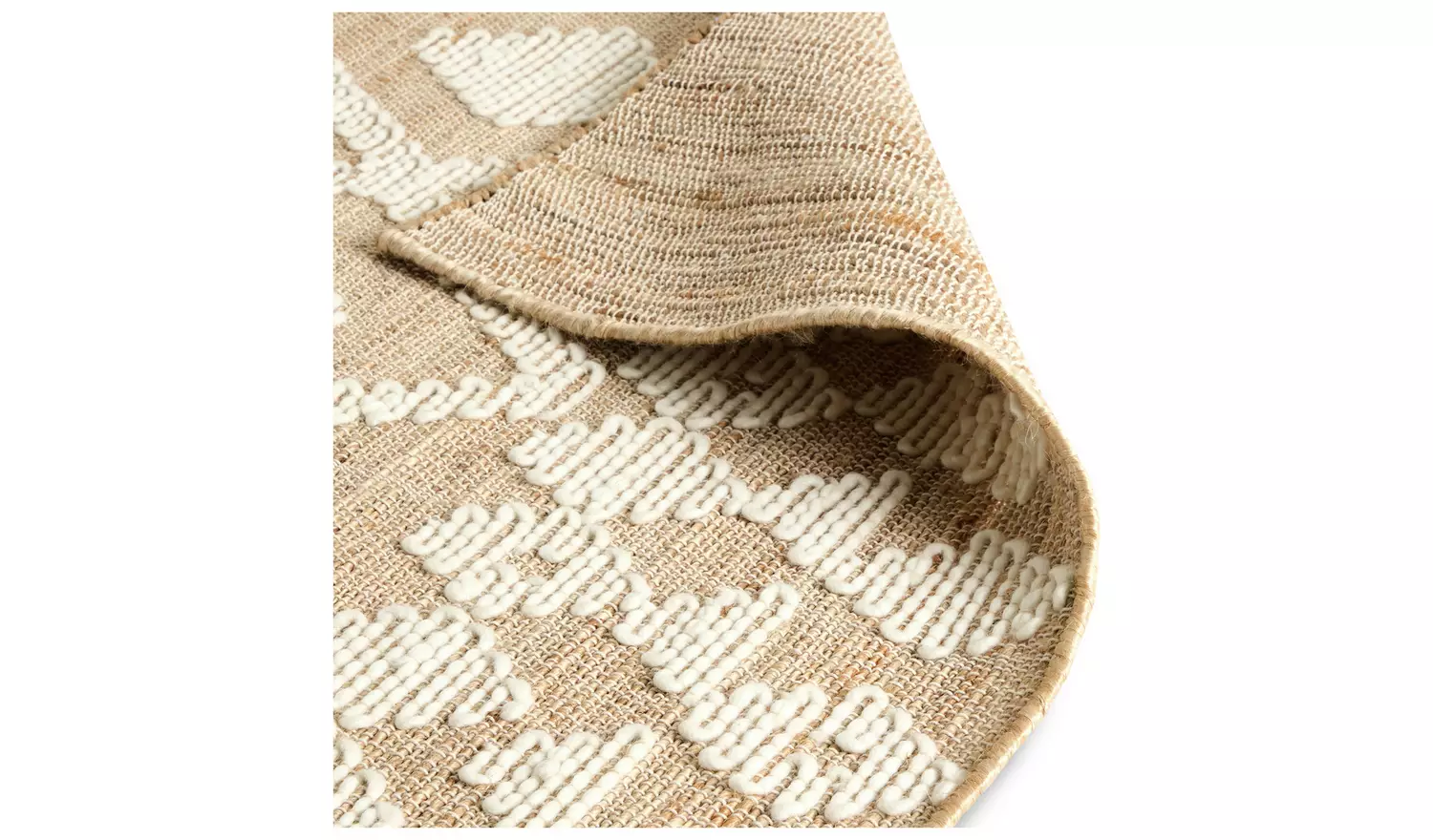 Habitat Woven Aztec Neutral Jute Flatweave Rug - 170x120cm