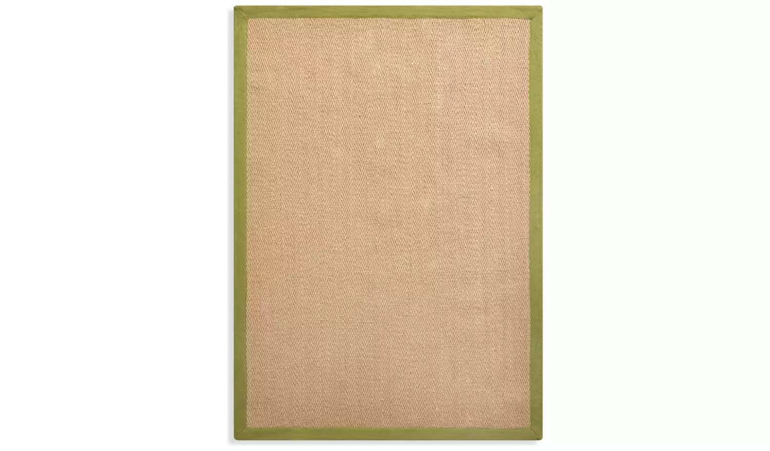 Habitat Herringbone Khaki Border Jute Rug - 150x80cm