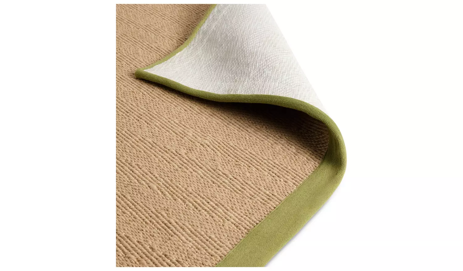 Habitat Herringbone Khaki Border Jute Rug - 150x80cm