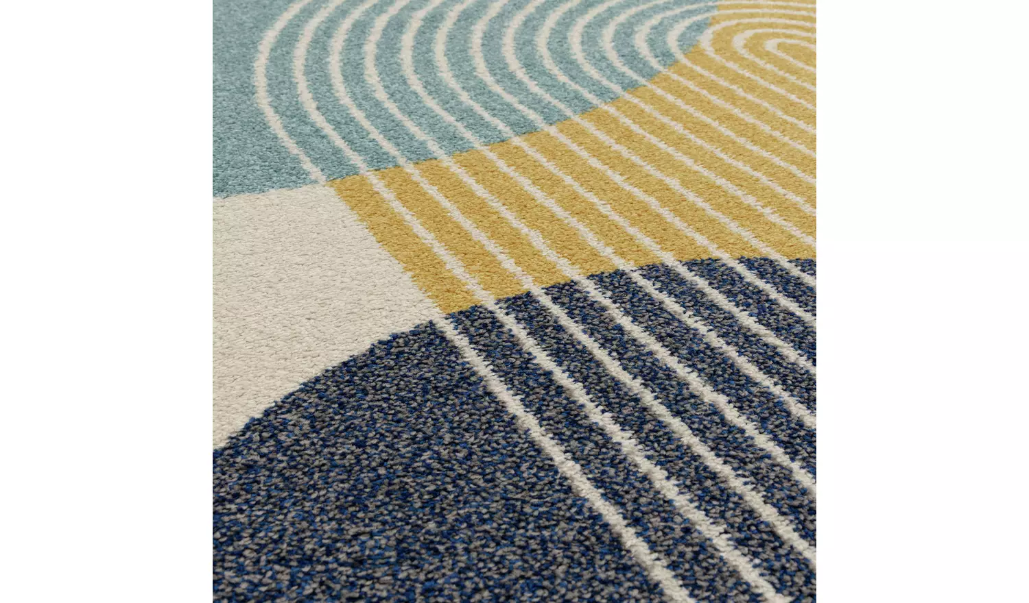 Asiatic Muse Retro Blue Cut Pile Rug - 170x120cm