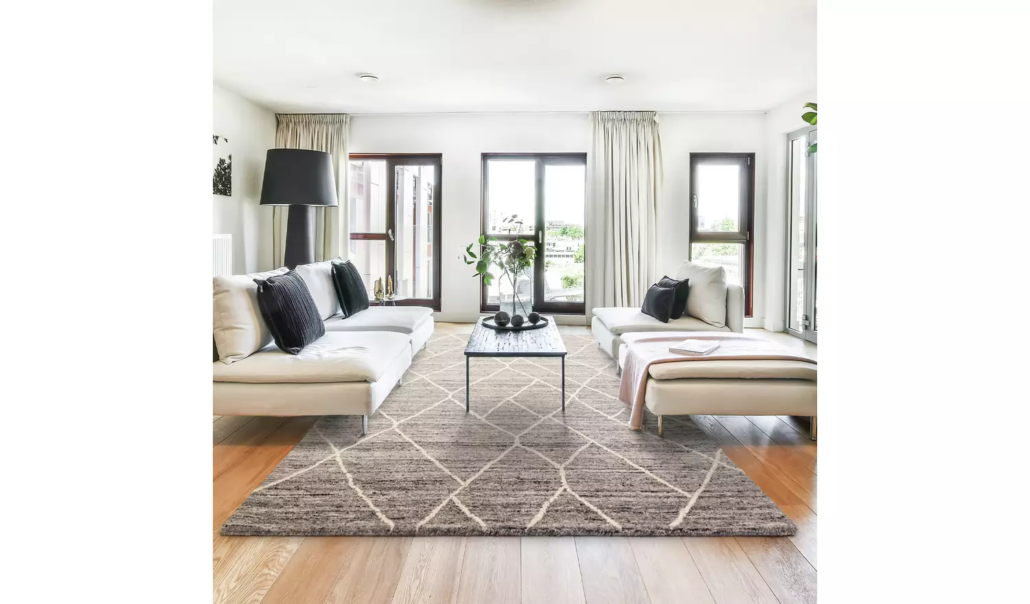 Asiatic Noah Grey Wool Cut Pile Rug - 230x160cm