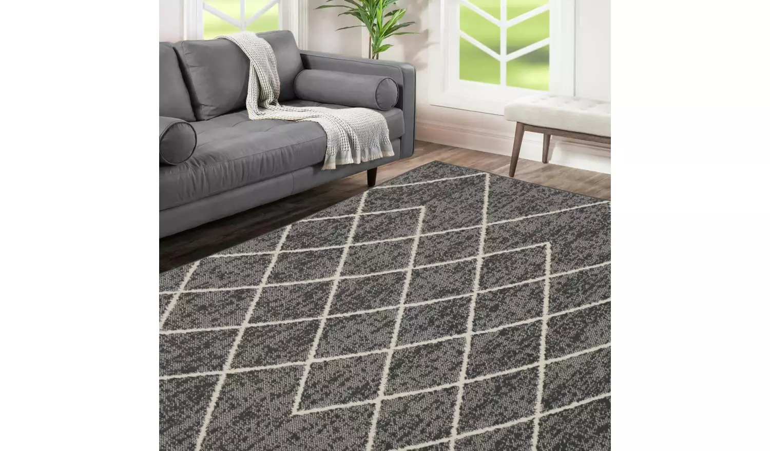 Homemaker Maestro Berber Grey Cut Pile Rug - 230x160cm