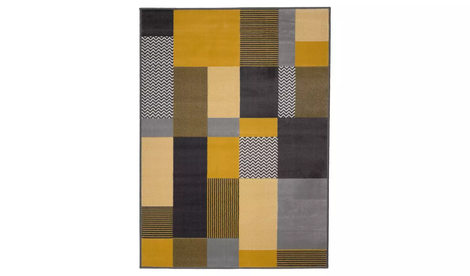 Homemaker Maestro Blocks Ochre Cut Pile Rug - 170x120cm