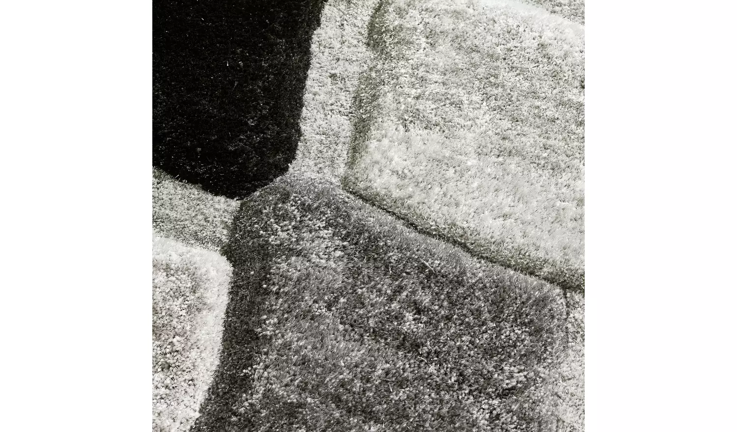 Origins 3D Geometric Grey Shaggy Rug - 170x120cm