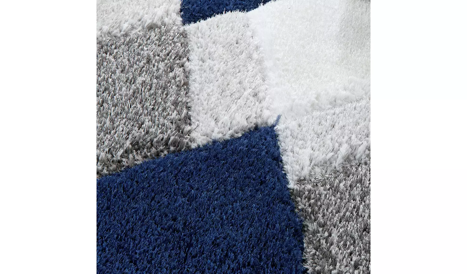 Origins 3D Geometric Navy Shaggy Rug - 230x160cm