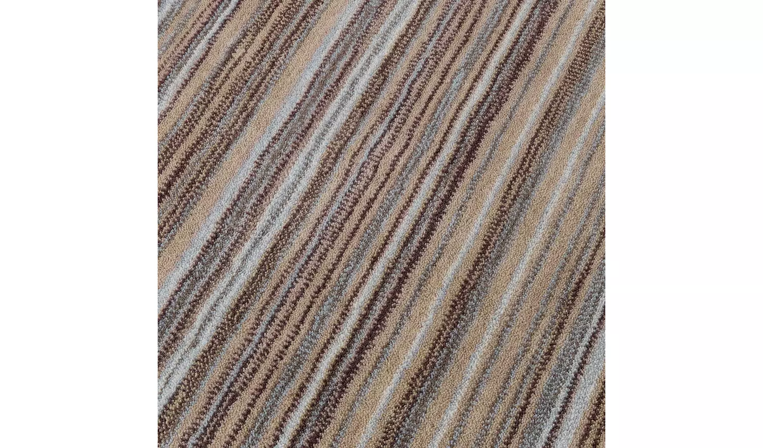 Origins Fine Stripe Beige Wool Short Pile Rug - 170x120cm