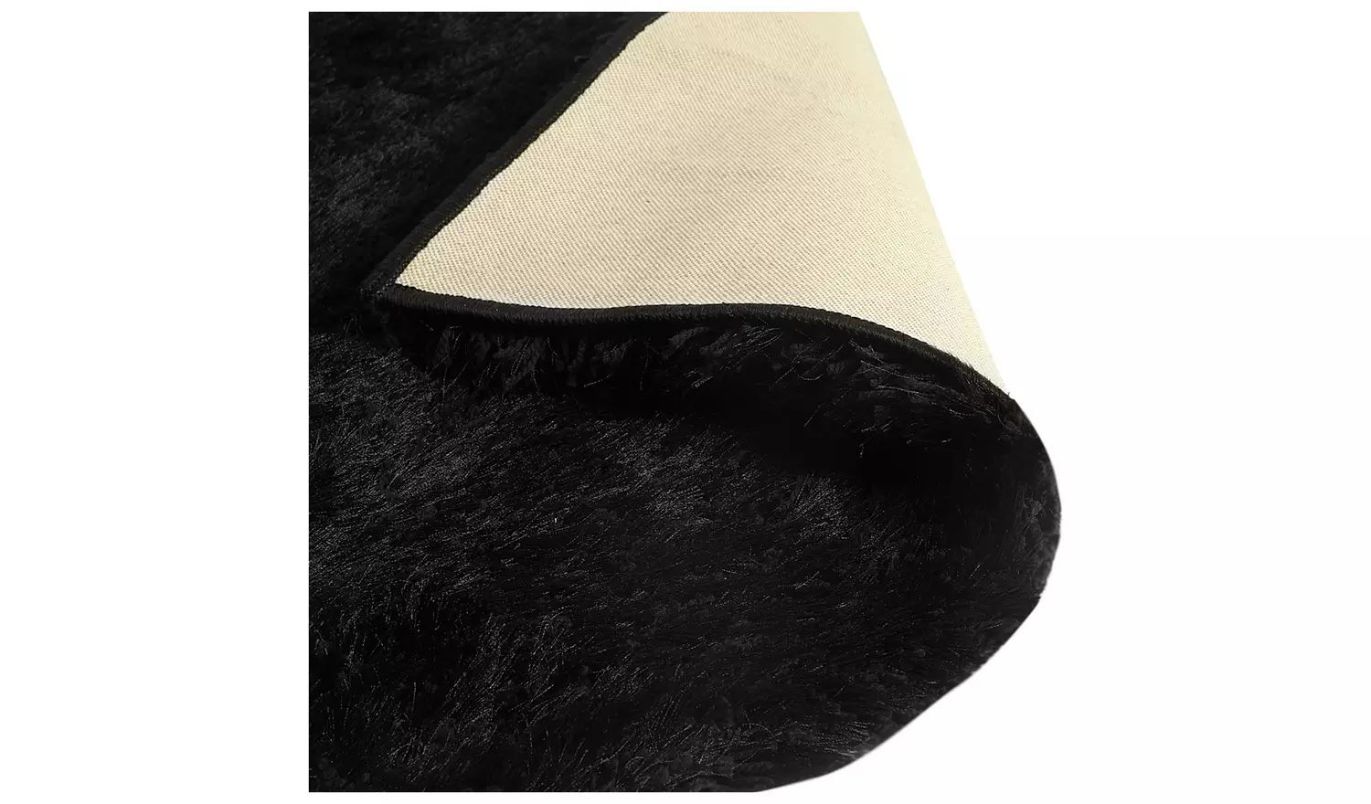 Habitat Plain Black Shaggy Rug - 230x160cm