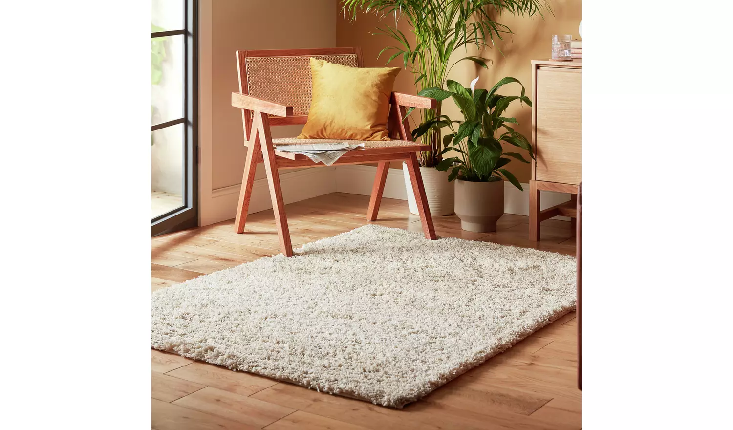 Habitat Cosy Ivory Cut Pile Rug - 170x120cm
