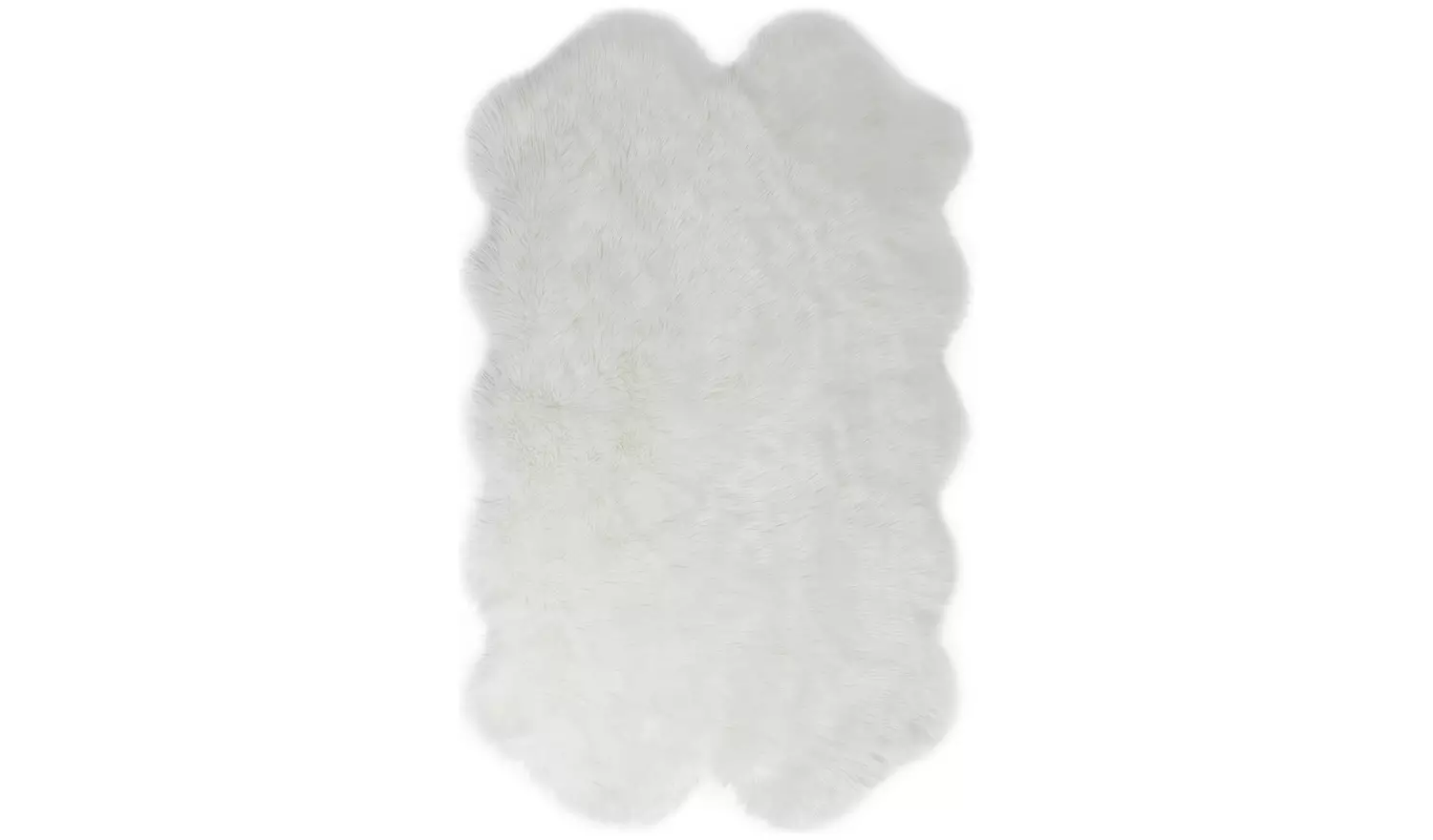 Habitat Sheepskin Faux Fur White Shaggy Rug - 180x110cm
