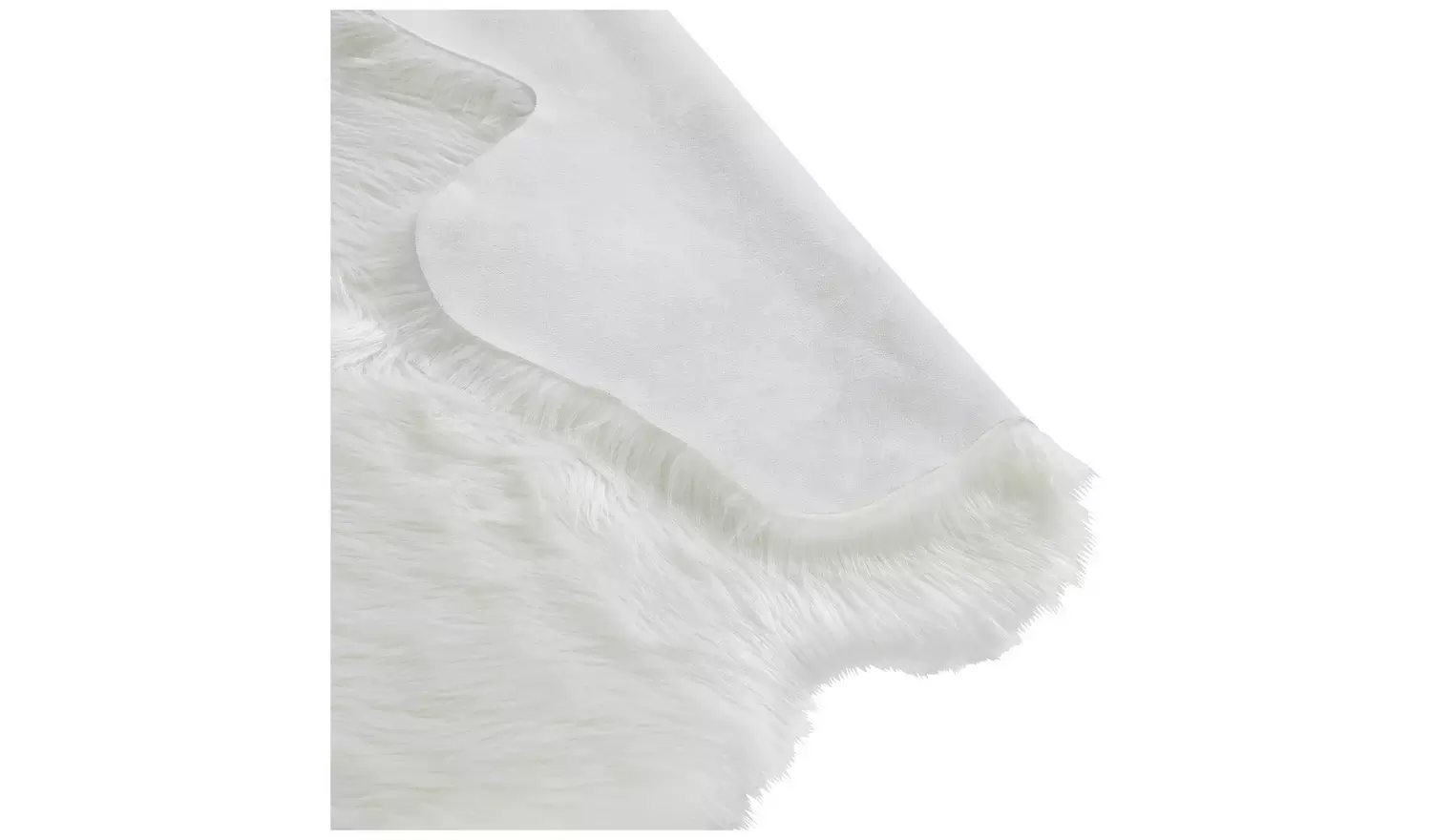 Habitat Sheepskin Faux Fur White Shaggy Rug - 180x110cm