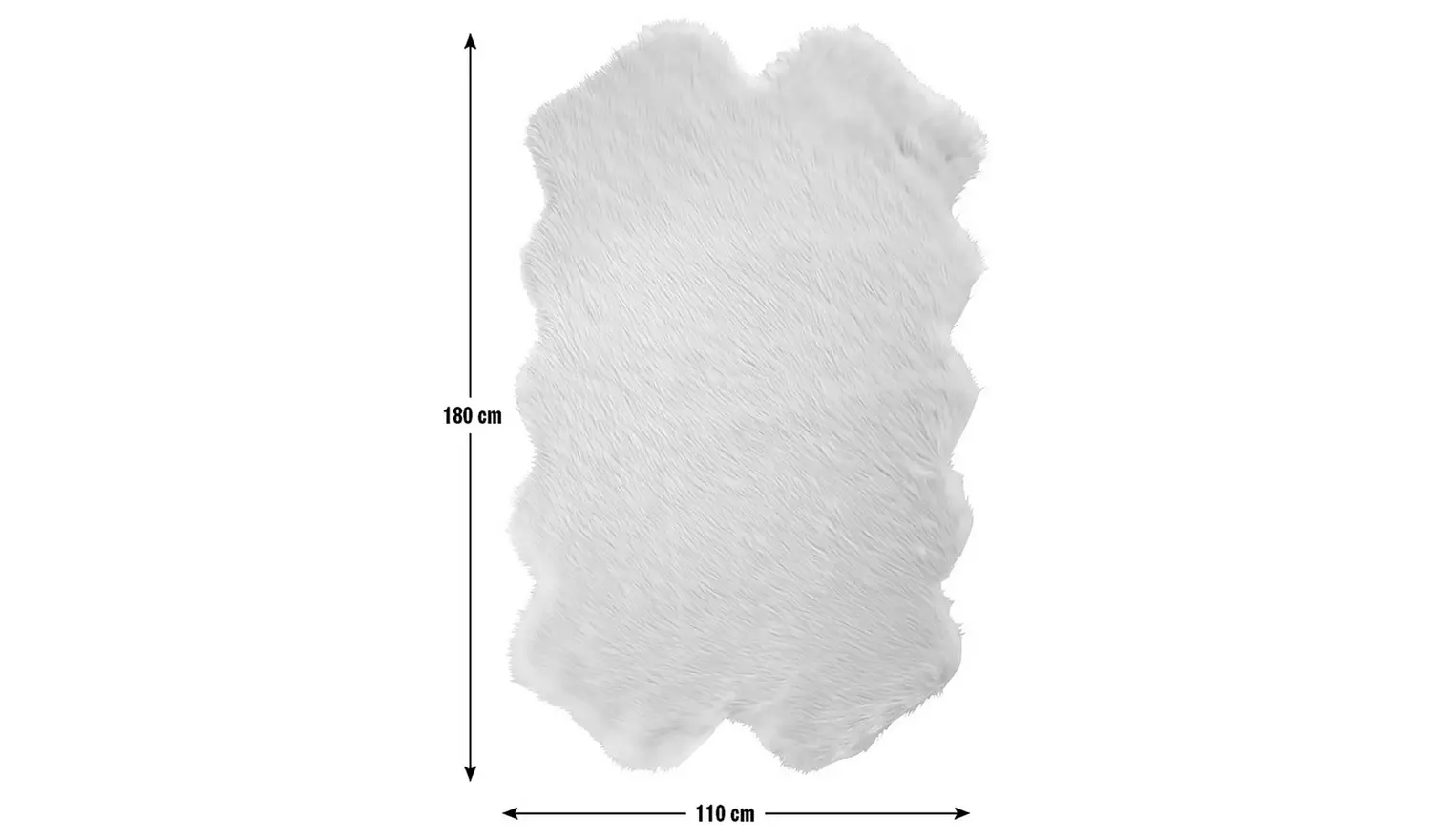 Habitat Sheepskin Faux Fur White Shaggy Rug - 180x110cm