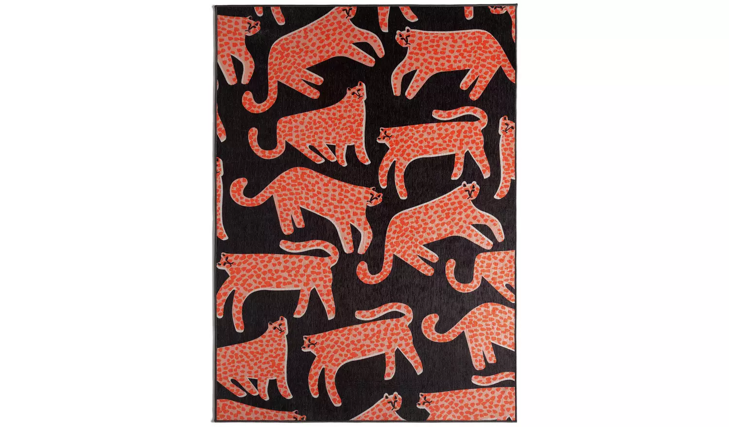 Habitat Cheetah Print Orange & Charcoal Flatweave Rug