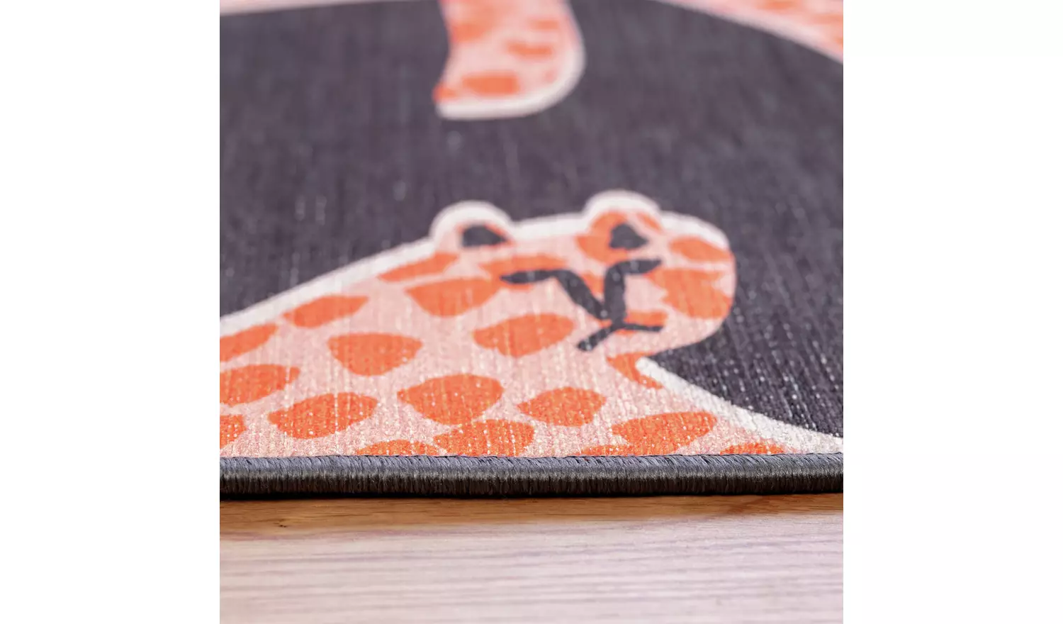 Habitat Cheetah Print Orange & Charcoal Flatweave Rug