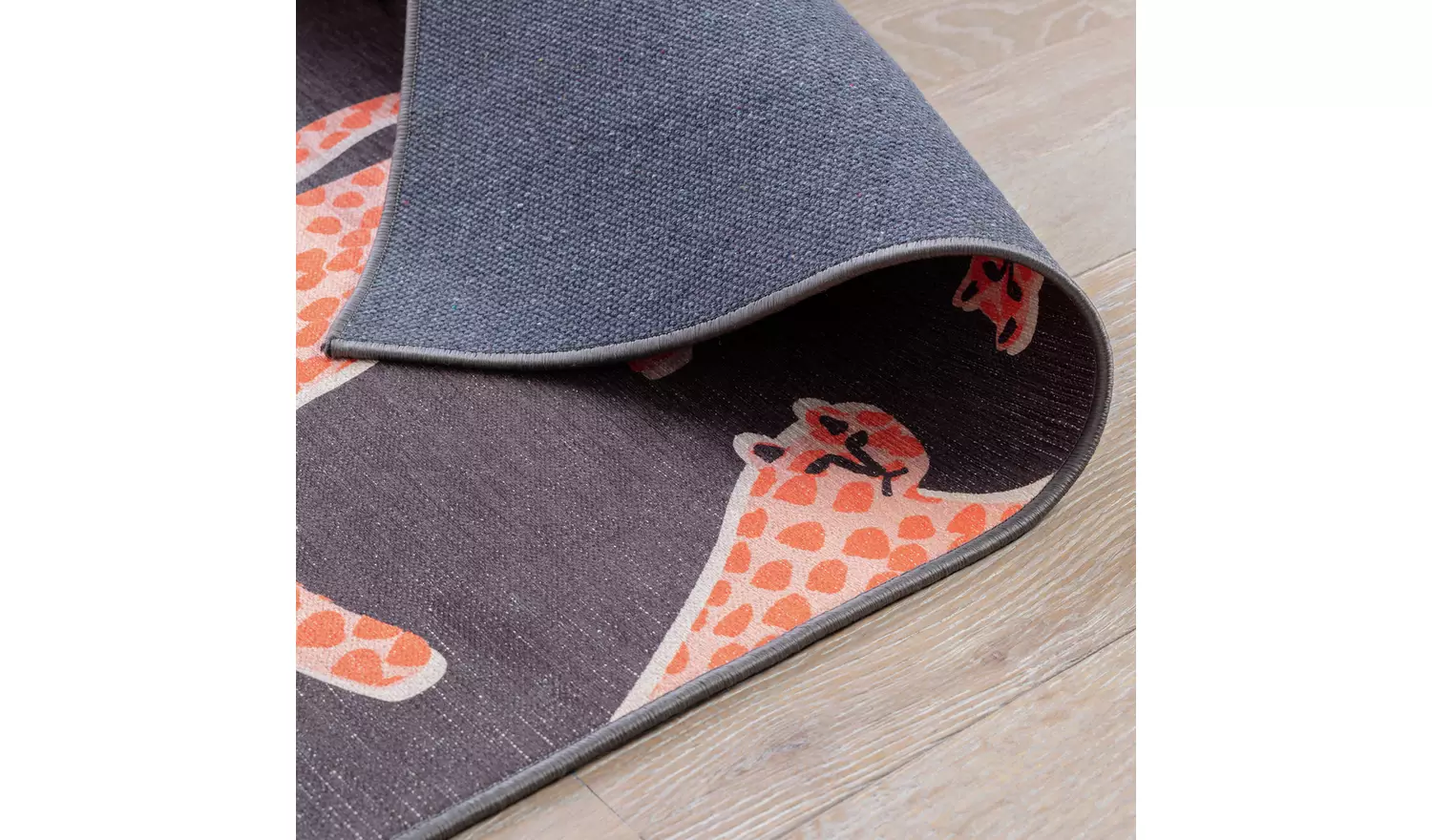 Habitat Cheetah Print Orange & Charcoal Flatweave Rug