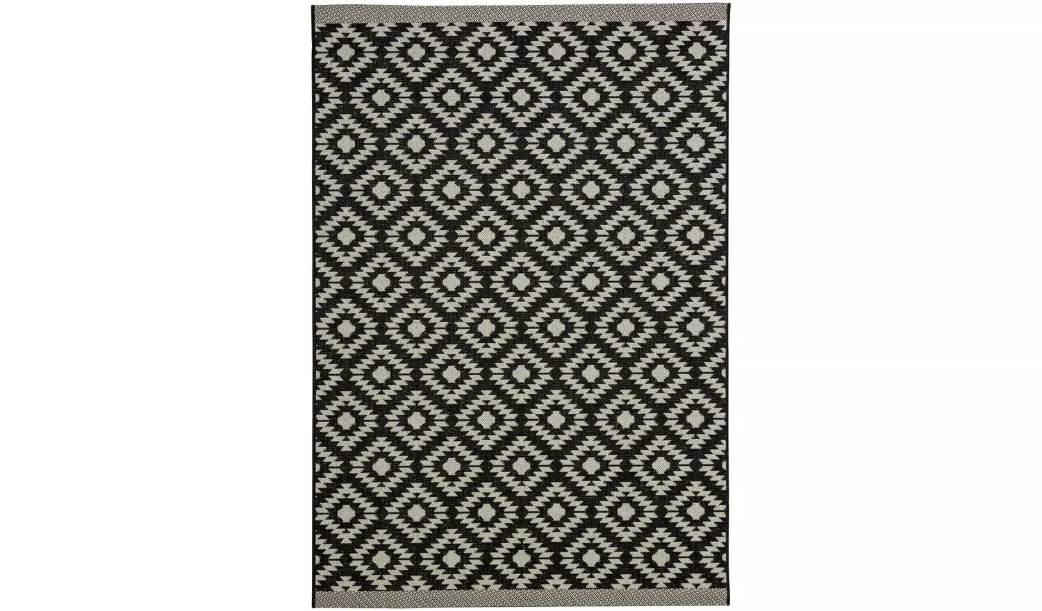 Homemaker Geometric Black & White Flatweave Rug - 170x120cm
