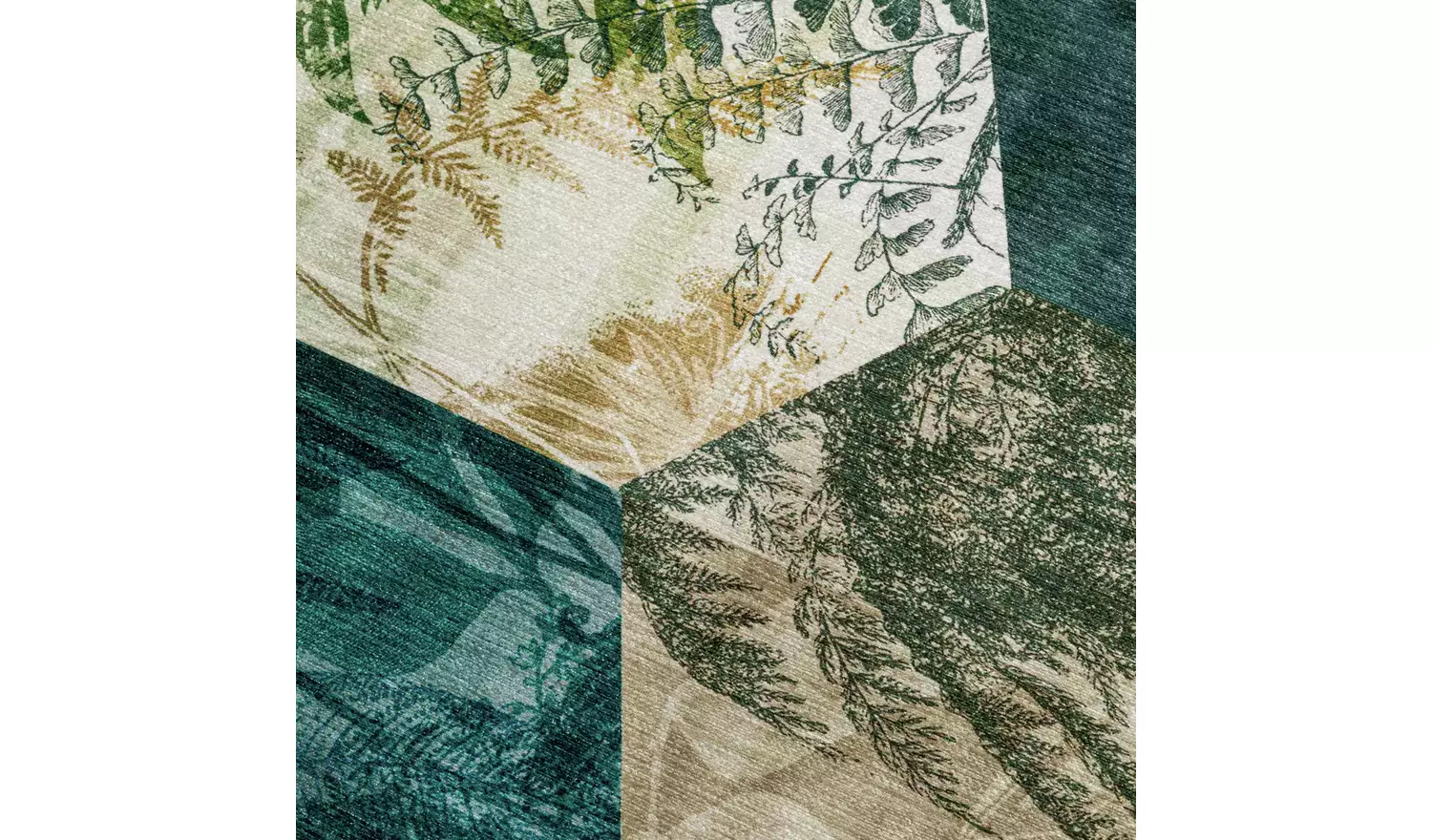 Habitat Eden Leaf Tile Green Flatweave Rug - 170x120cm