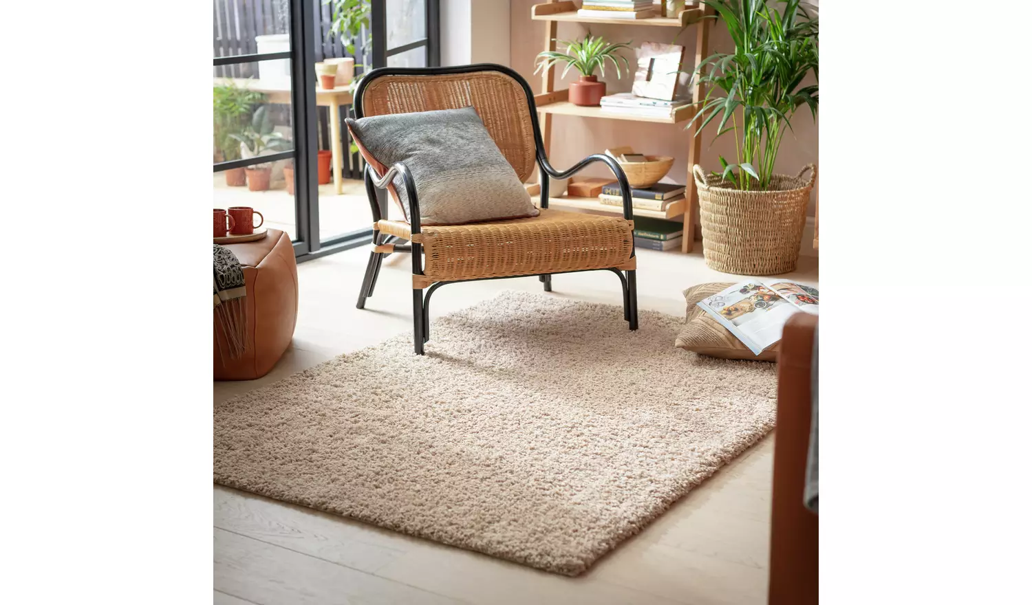 Habitat Cosy Natural Shaggy Rug - 150x80cm