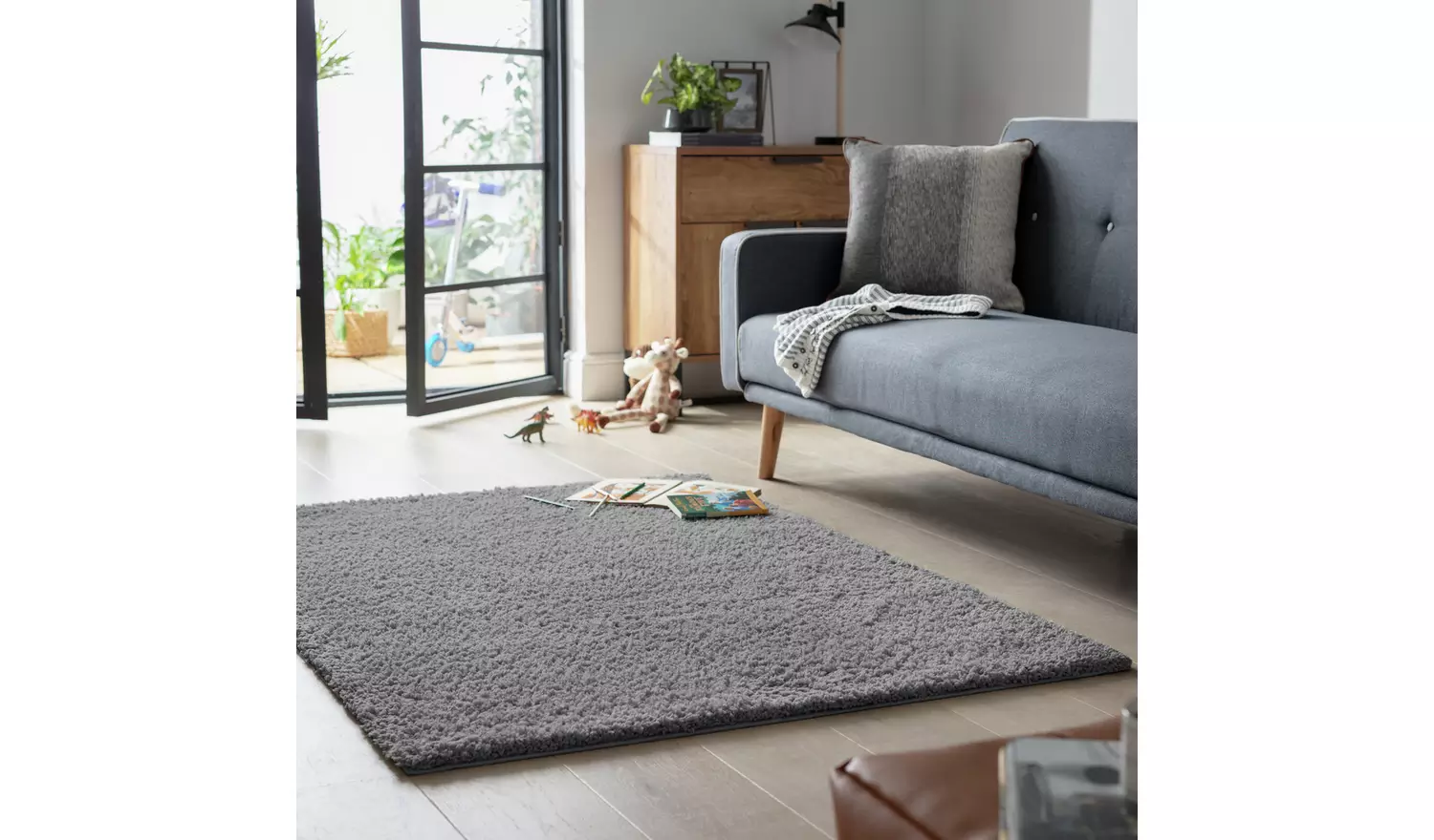 Habitat Cosy Flint Grey Shaggy Rug - 230x160cm