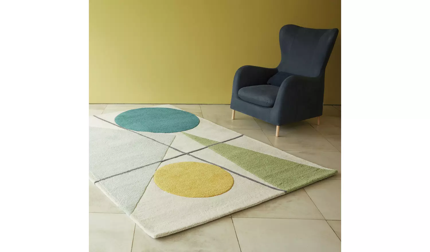 Habitat Forma Geometric Wool Flatweave Rug - 240x170cm