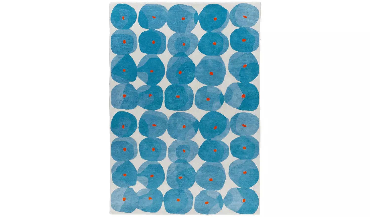 Habitat Tash Patterned Blue Wool Cut Pile Rug - 240x170cm