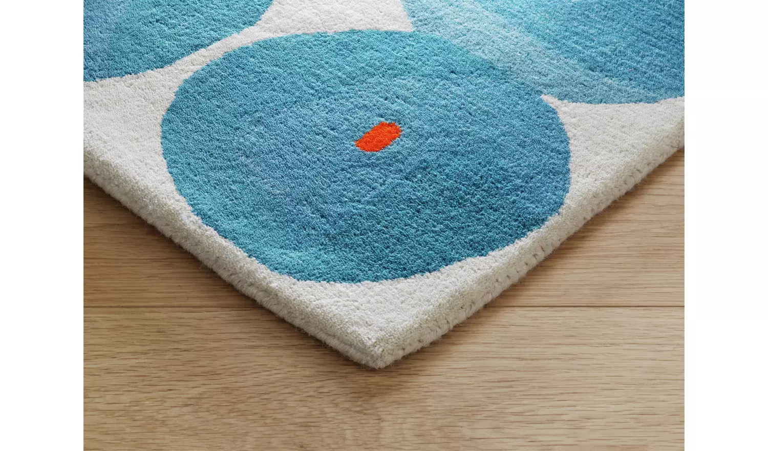 Habitat Tash Patterned Blue Wool Cut Pile Rug - 240x170cm