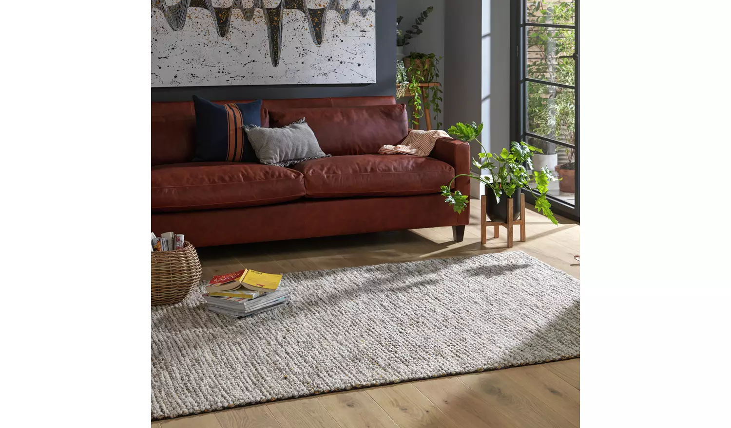 Habitat Gibbins Natural Flatweave Rug - 230x160cm