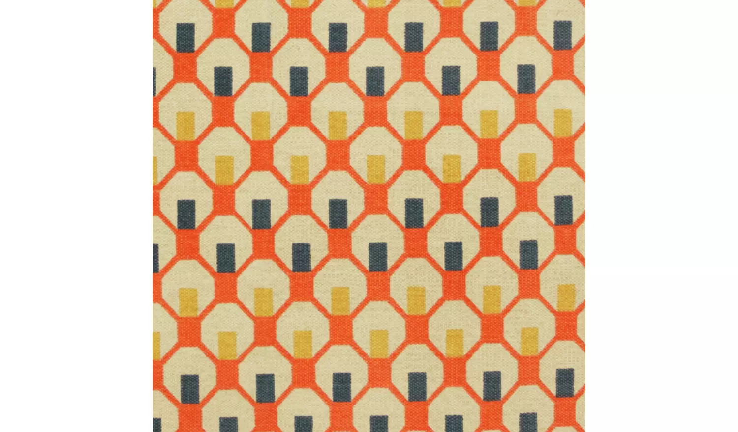 Habitat Octo Geometric Orange Cotton Flatweave Rug-180x120cm