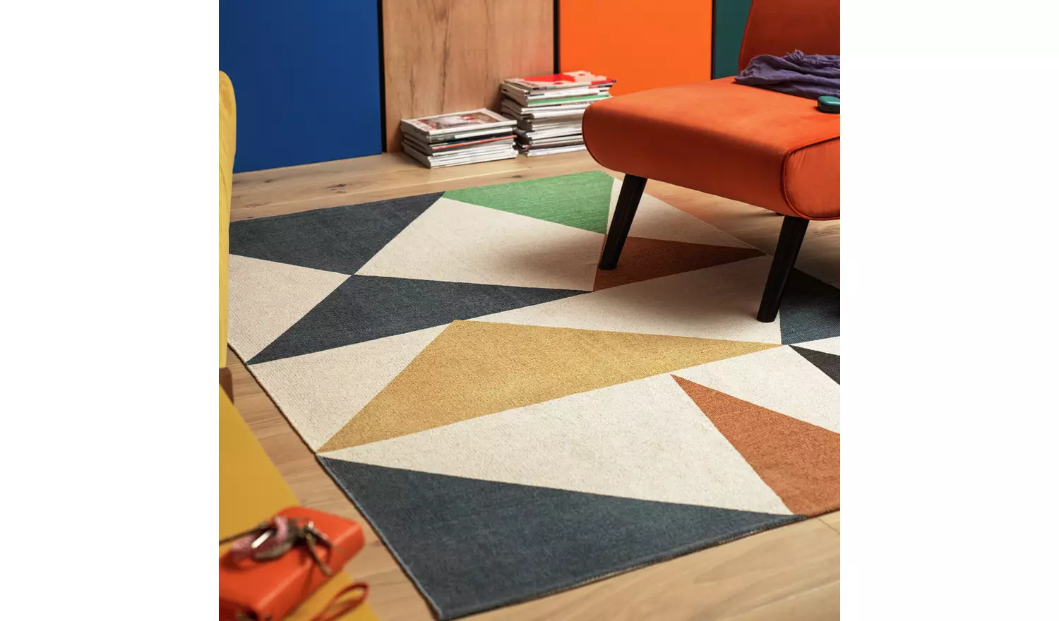 Habitat Tate Geometric Cotton Flatweave Rug - 200x140cm