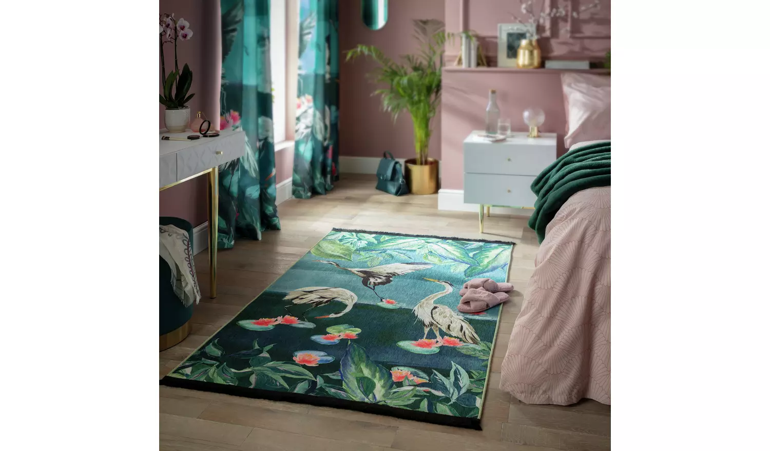 Habitat Japonica Waterscape Blue Cut Pile Rug - 170x120cm