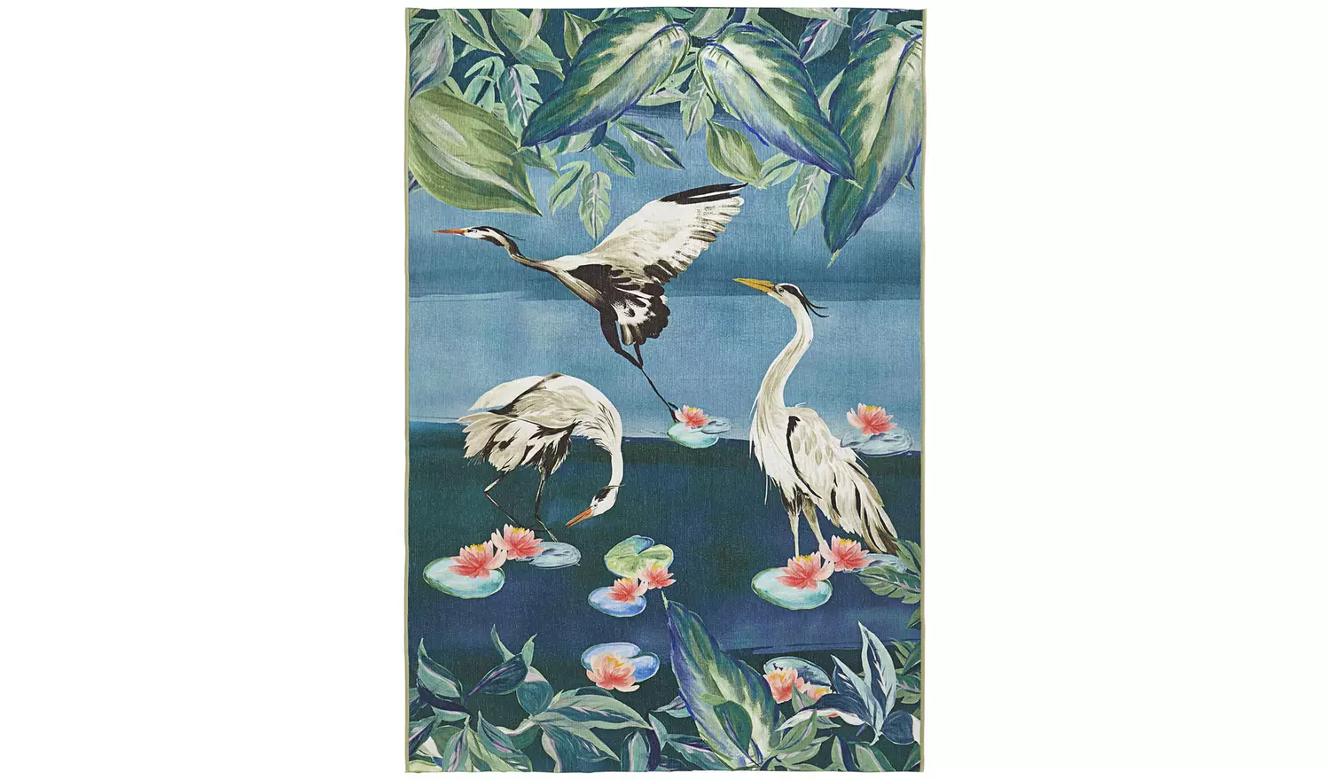 Habitat Japonica Waterscape Blue Cut Pile Rug - 170x120cm