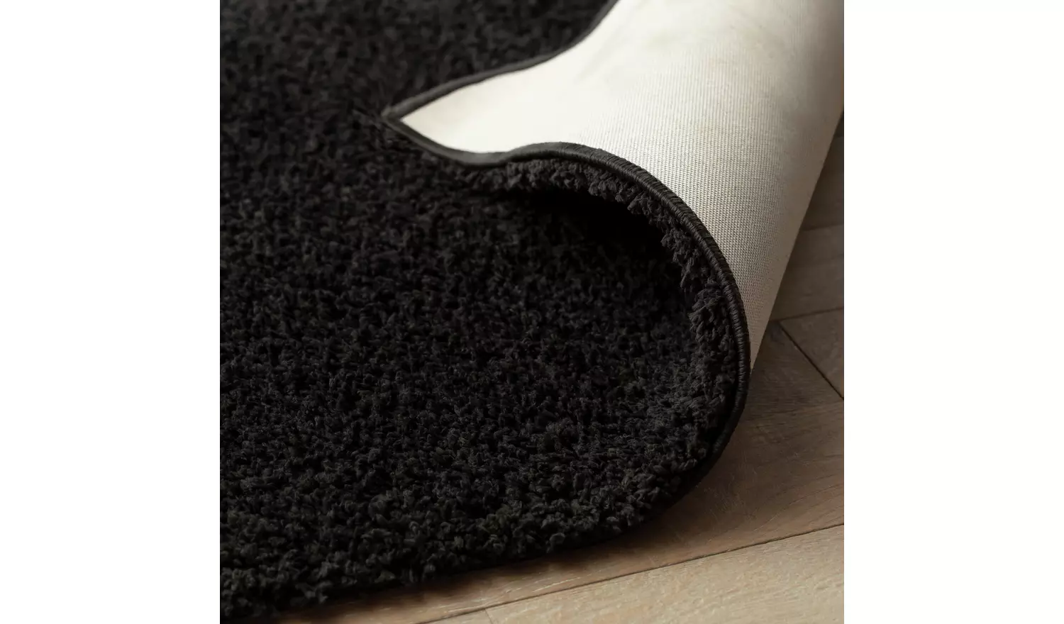 Habitat Cosy Black Shaggy Rug - 150x80cm