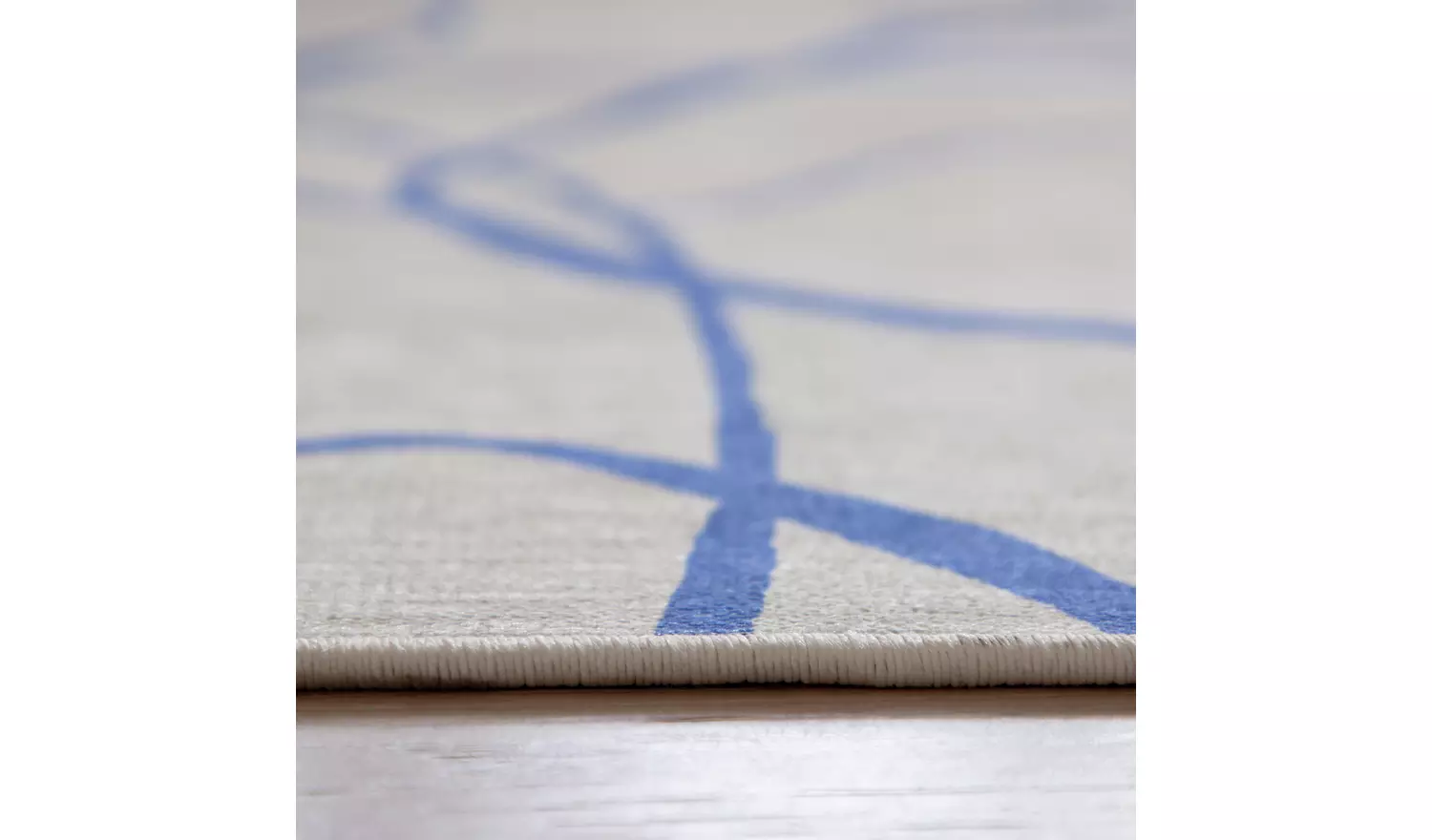 Habitat Squiggle Print Cream & Blue Flatweave Rug -170x120cm