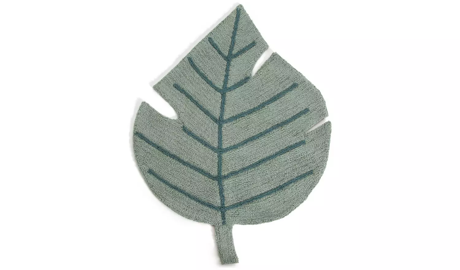 Habitat Kids Leaf Shaped Green Cut Pile Rug - 110x80cm