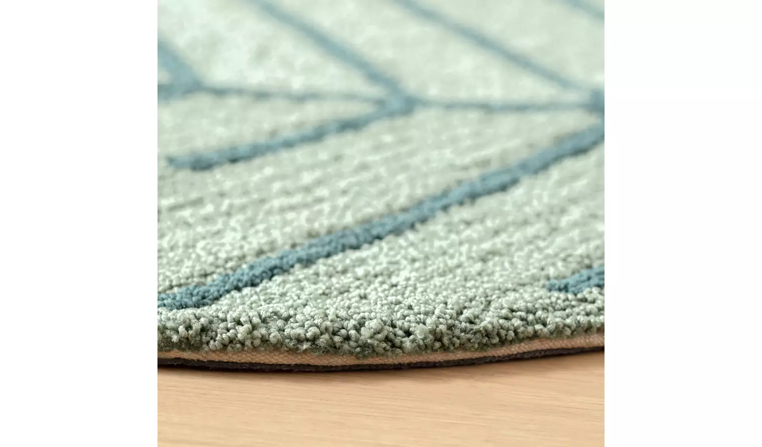 Habitat Kids Leaf Shaped Green Cut Pile Rug - 110x80cm