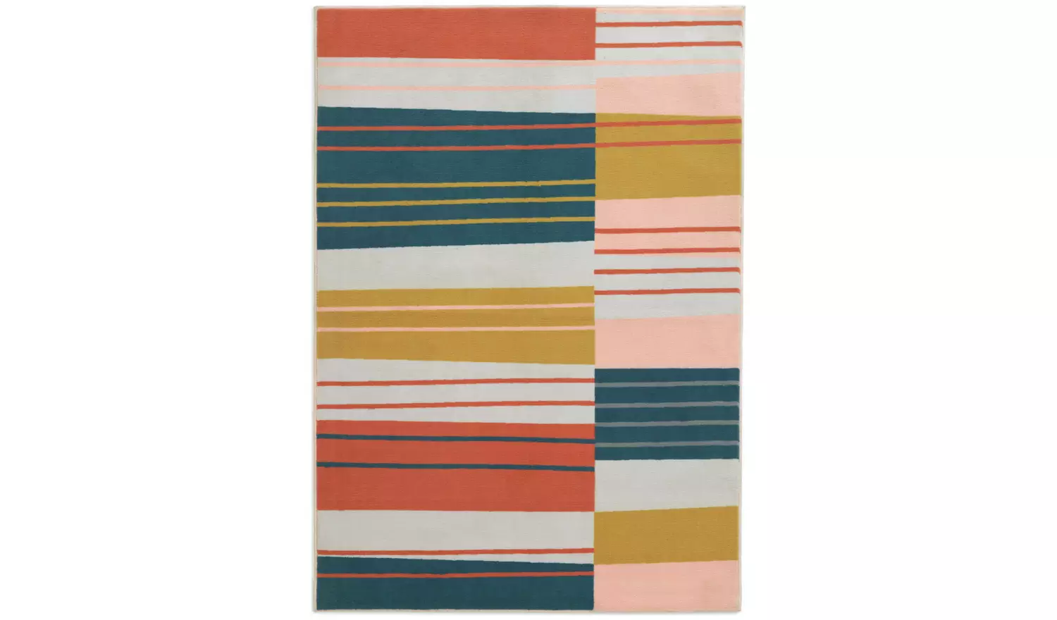 Argos Home Abstract Stripe Coral Cut Pile Rug - 170x120cm