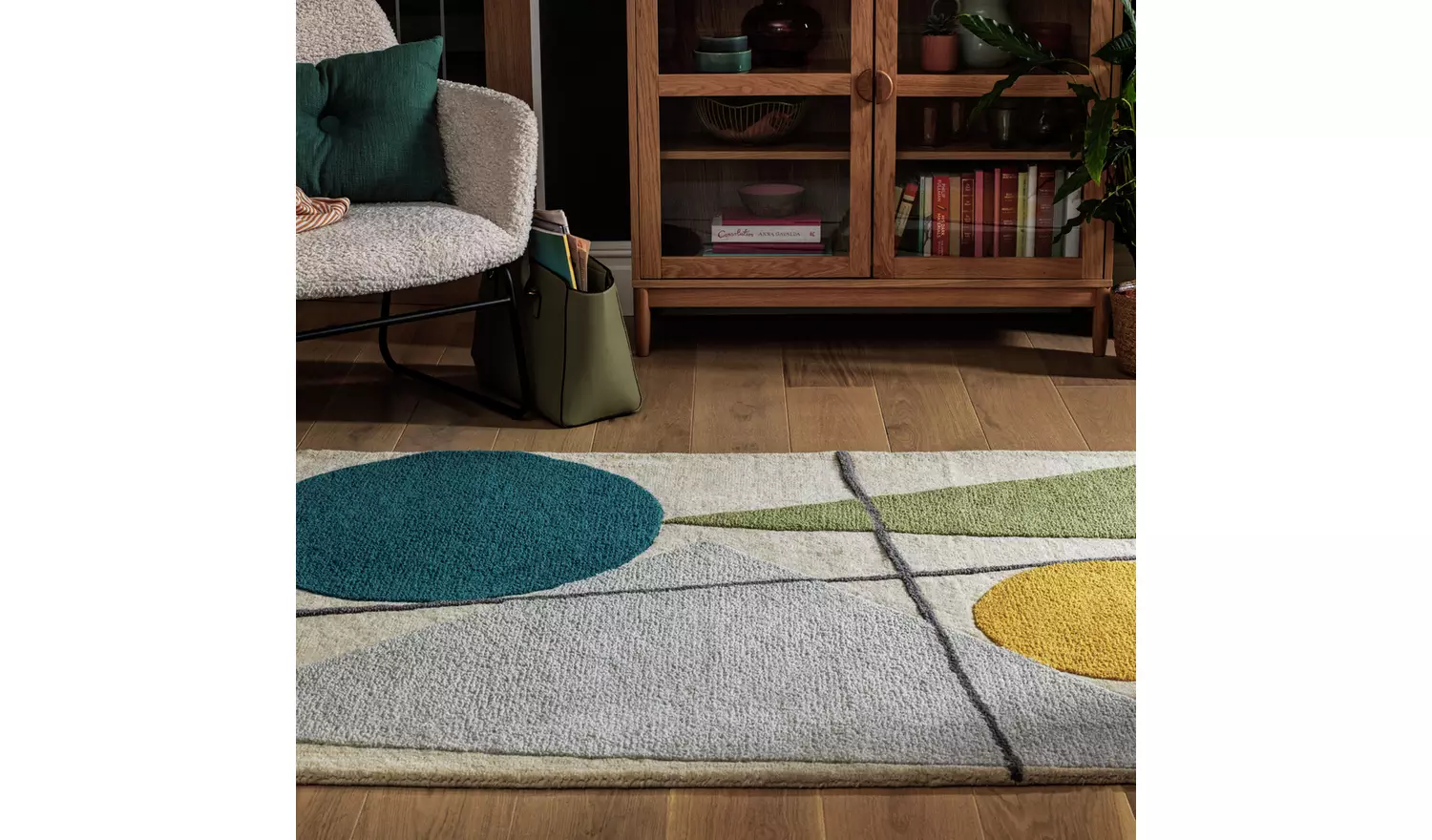 Habitat Forma Geometric Wool Flatweave Rug - 170x120cm