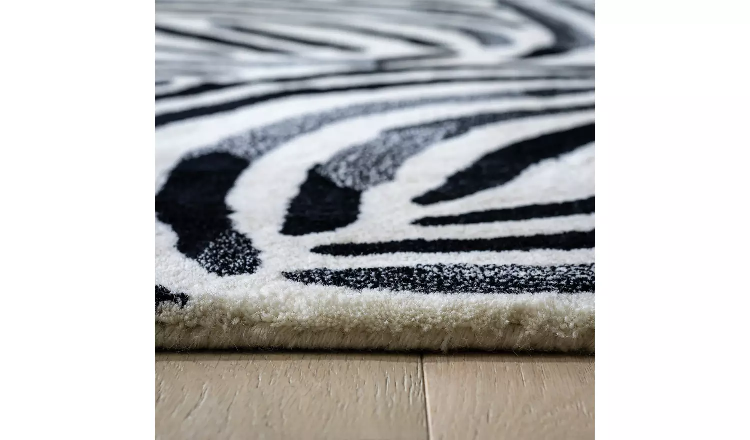 Habitat Skandi Brush Marks Black & White Cut Pile Rug