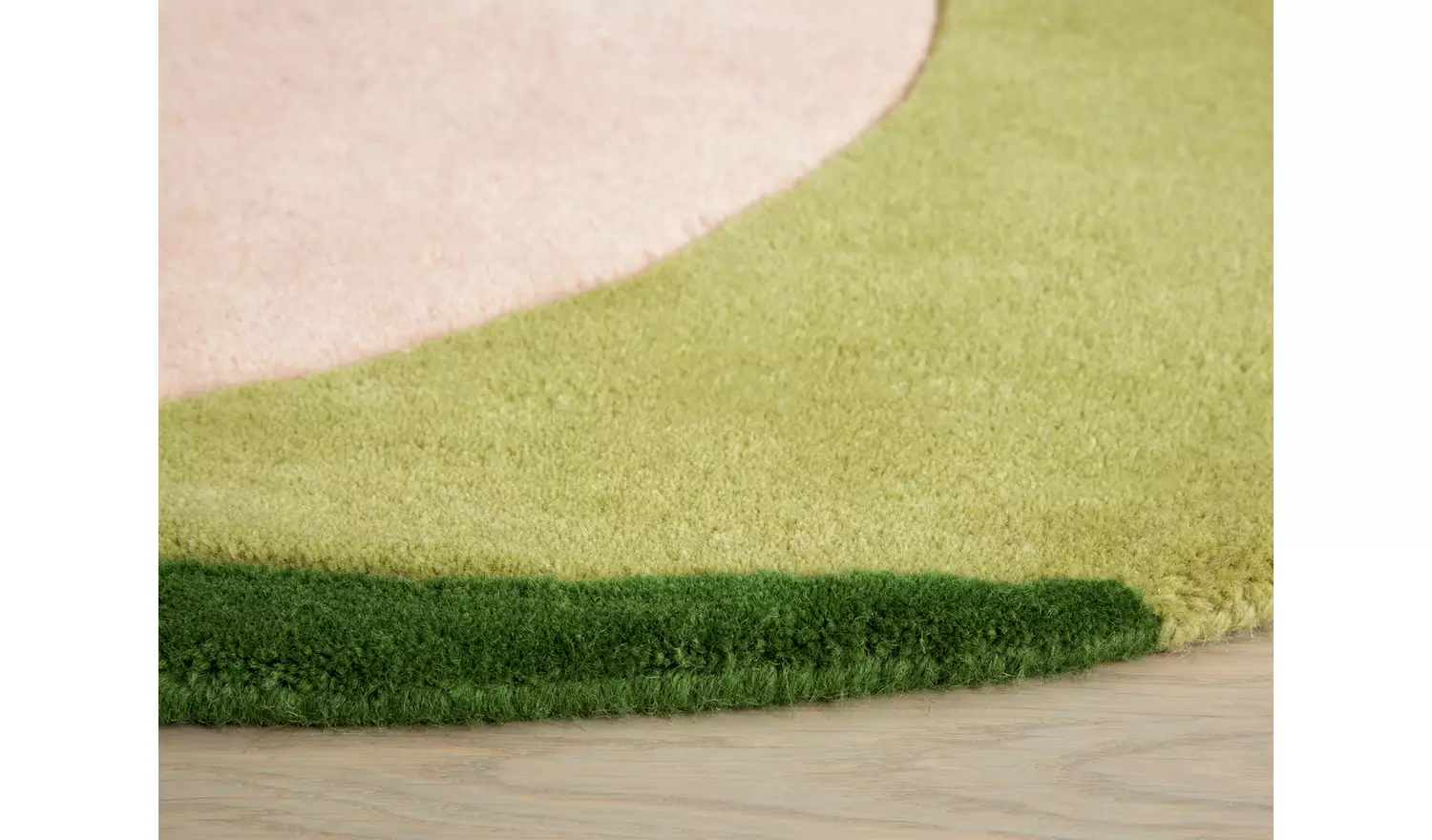 Habitat Geometric Round Wool Cut Pile Rug - 120cm