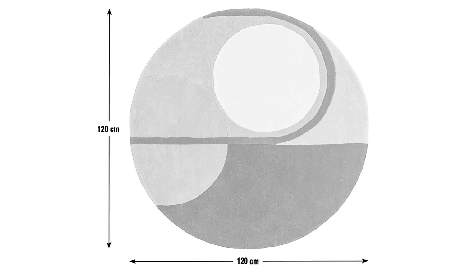 Habitat Geometric Round Wool Cut Pile Rug - 120cm