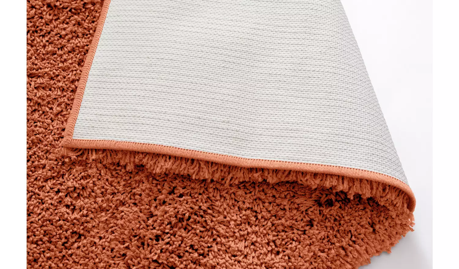 Habitat Noodle Plain Terracotta Shaggy Rug - 230x160cm