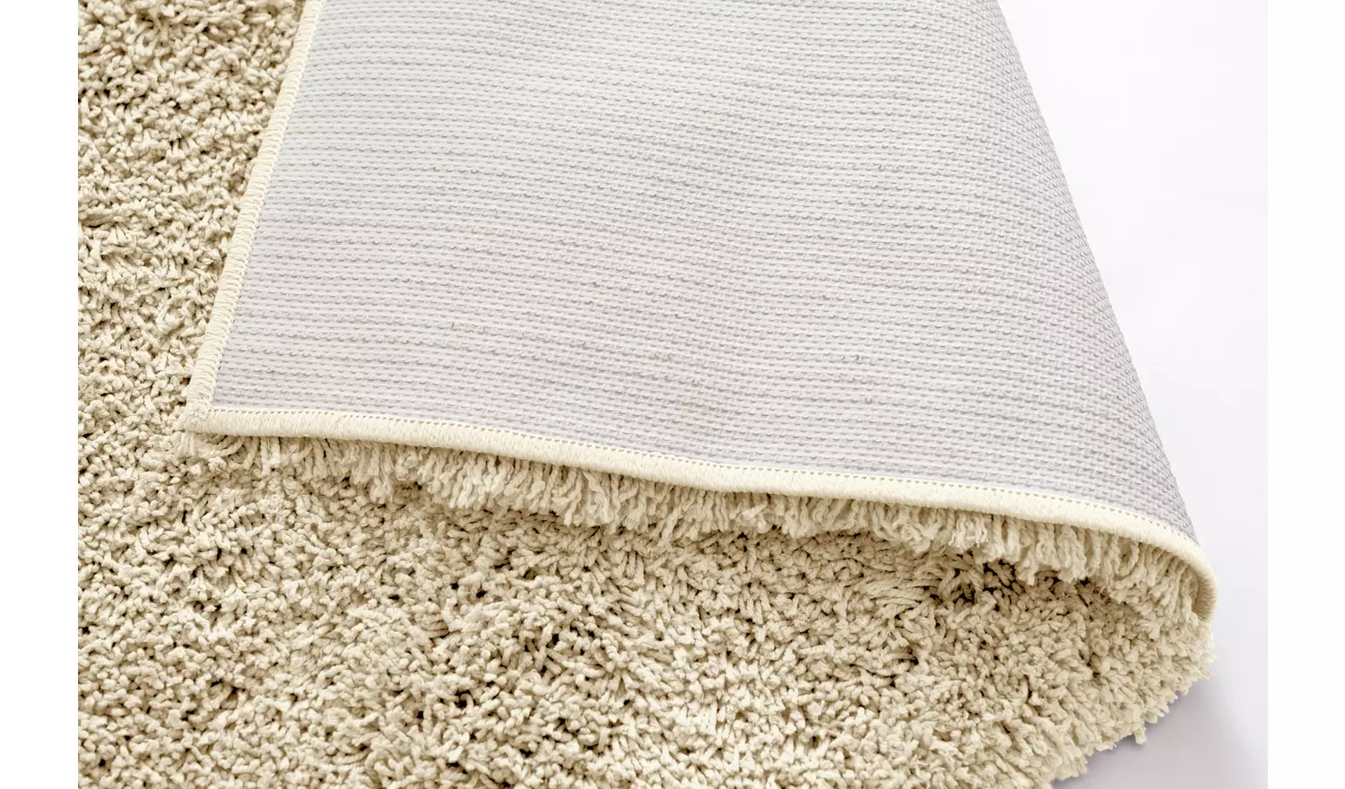 Habitat Noodle Plain Cream Shaggy Rug - 230x160cm