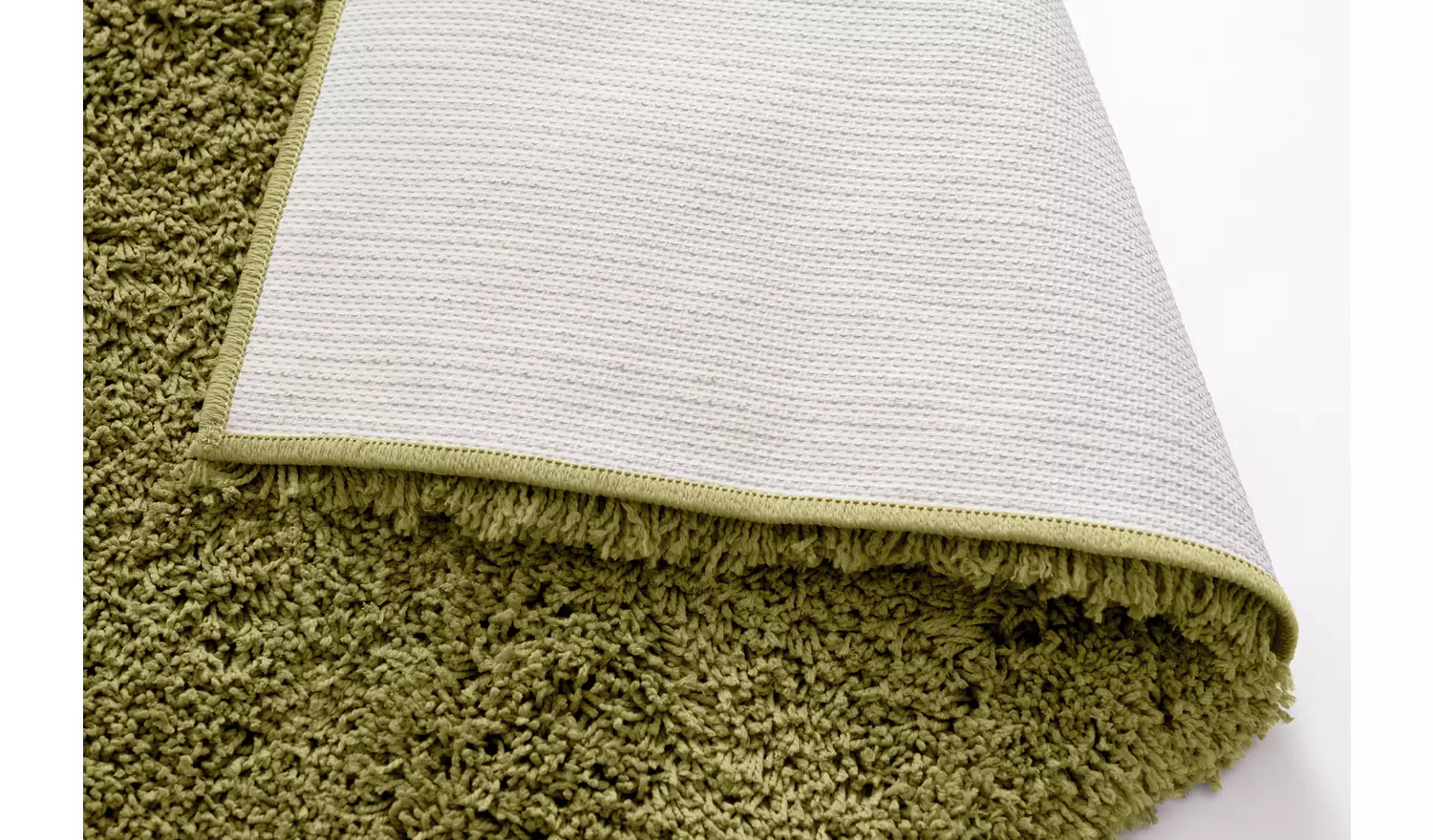 Habitat Noodle Plain Olive Shaggy Rug - 150x80cm