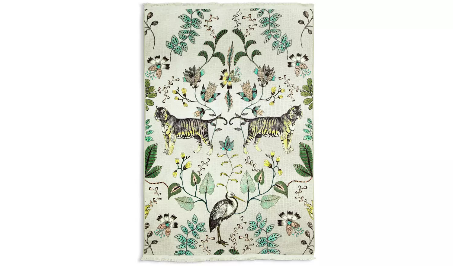Habitat Jungle Print Green Flatweave Rug - 170x120cm