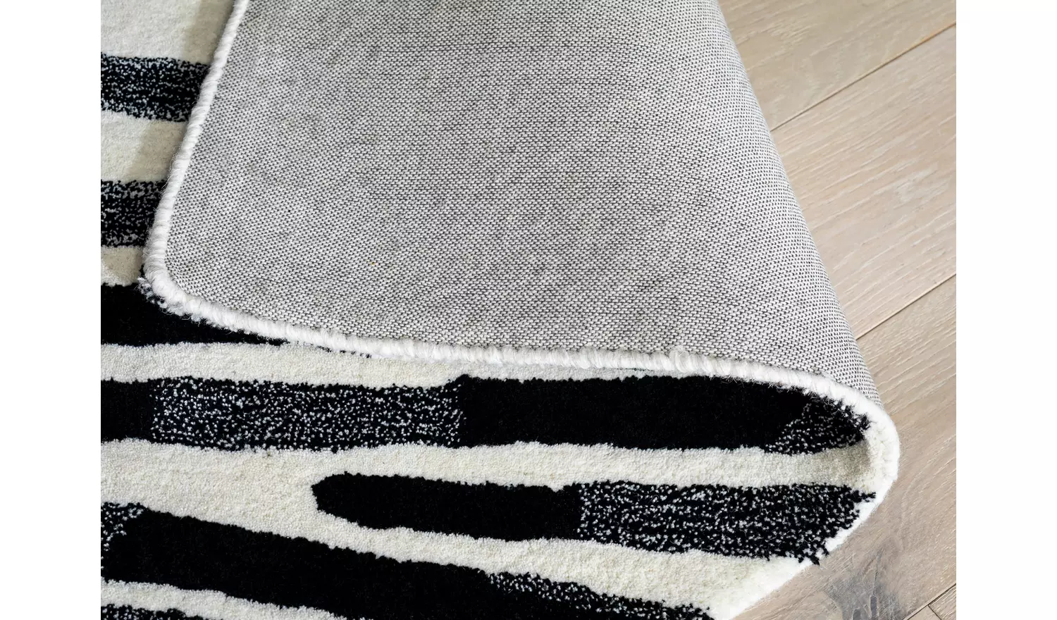 Habitat Skandi Brush Marks Black & White Cut Pile Rug