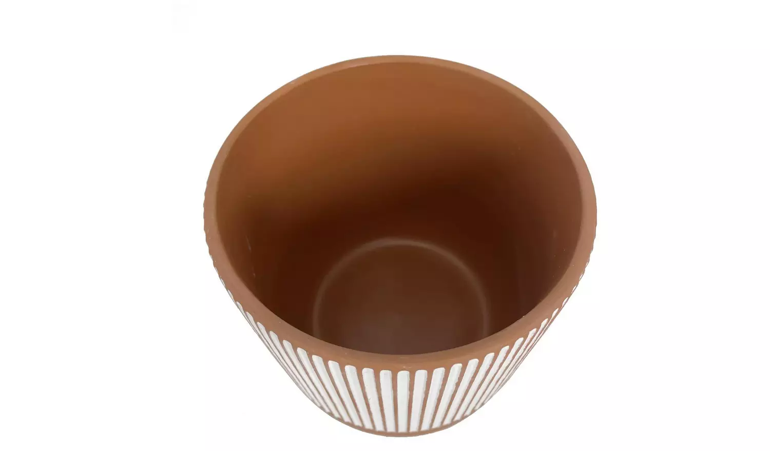 Habitat Hand Painted Terracotta Large Planter - Orange