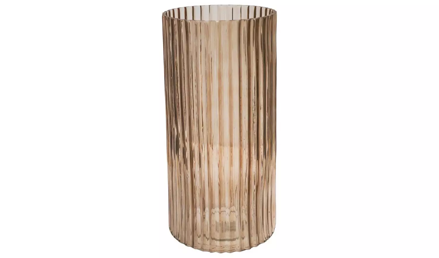 Ivyline Daphne Ribbed Glass Vase - Apricot